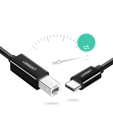 Kabelis USB-C printera kabelis - USB-B 480MB / s 2m melns