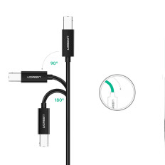 Kabelis USB-C printera kabelis - USB-B 480MB / s 2m melns