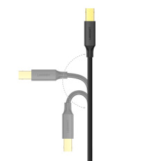 Langes Kabel-USB-A-Druckerkabel - USB-B 480MB / s 5m schwarz