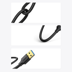 Kabelis USB-Kabelis 3.0 5GB / s 0.5m Black