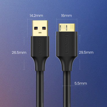 Cable de cable para el disco USB-A 3.0 - Micro USB-B SUPERSPEED 5GB / S 1M BLACK