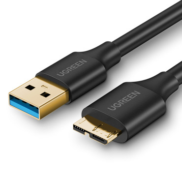 Kabelkabel til disk til USB-A 3.0 - Micro USB-B Superpeed 5GB / S 2M svart