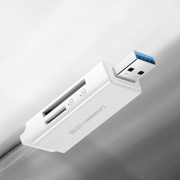 TF SD pamäťová karta čítačka pod USB 3.0 Biela