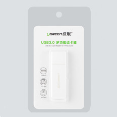 Lector de tarjetas de memoria TF SD bajo USB 3.0 blanco