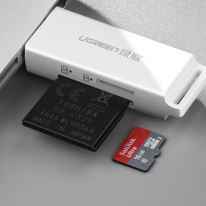 TF SD pamäťová karta čítačka pod USB 3.0 Biela