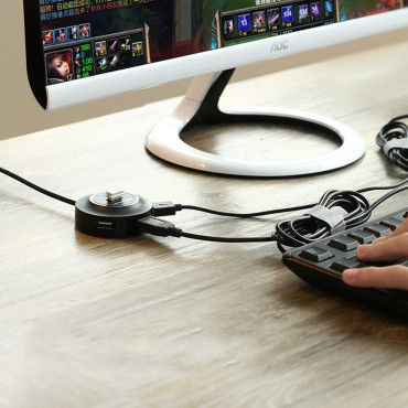 4W1 HUB USB 2.0 -sovitin 4x USB-A 480MB / s 1m valkoinen