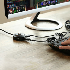 Adaptador USB 2.0 do Hub 4W1 para 4x USB-A 480MB / S 1M Branco