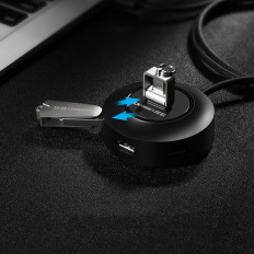 4W1 HUB USB 2.0-adapter voor 4x USB-A 480 MB / S 1m White