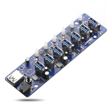 7W1 διανομέας HUB USB-A προσαρμογέας μέχρι 7x USB-A 5GB / s Μαύρο