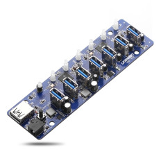 7W1 Hub Distributor USB-A adapter op til 7x USB-A 5GB / S Sort