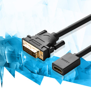 Adaptera adapteris ar HDMI (sieviete) uz DVI (vīrietis) 0.15m Black