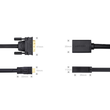 Adapteradapter med HDMI (Kvinna) till DVI (Man) 0.15m svart