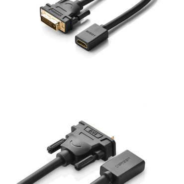 Adapter Adapter HDMI-ga (naissoost) DVI-ga (mees) 0.15m must Adapter Adapter HDMI-ga (naissoost) DVI-ga (mees) 0.15m must
