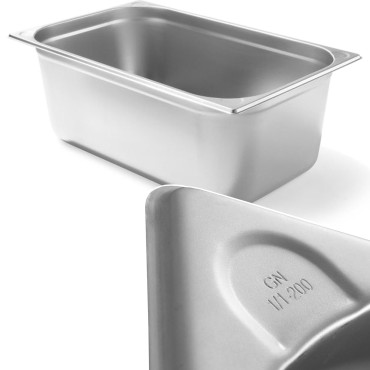 Conteneur GN 1/1 en acier Kitchen Line hauteur 200 mm - Hendi 806159