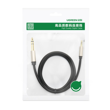 Cable Cord Audio Audio TRS MINI JACK 3.5mm - jack 6.35mm 2m sivá