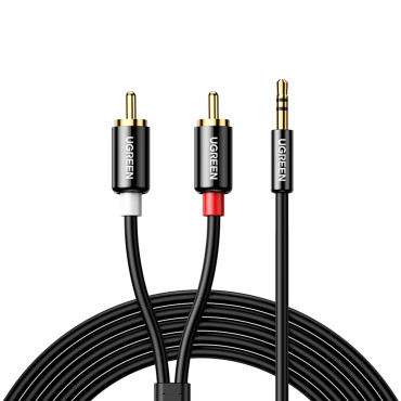 Kábel Audio Cable 3,5 mm Mini Jack - 2RCA 1.5m fekete