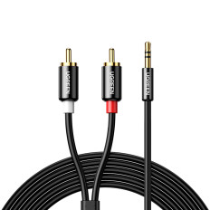 Kabeļu audio kabelis 3,5 mm mini jack - 2rca 1.5m Black