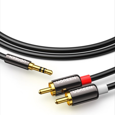 Kabel Audio Kabel 3,5 mm Mini Jack - 2RCA 1.5m sort