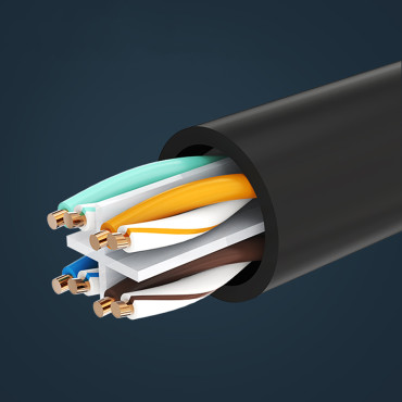 F / UTP Ethernet RJ45 Kabelski kabelski kabelski kabelski kabel. 6 1000 MB / s 1m črna