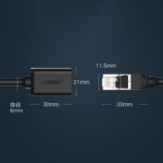 F / UTP Ethernet RJ45 Kabelski kabelski kabelski kabelski kabel. 6 1000 MB / s 1m črna