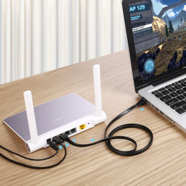 Võrgukaabel lameda patchcord u / ftp kass. 7 10GB / s 0.5m must