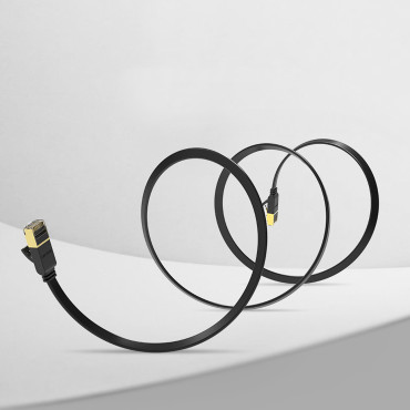 Sieťový kábel FLAT PATCHCORD U / FTP CAT. 7 10 GB / S 0.5m Čierna