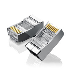 RJ45 Tipp plugin 8p8c UTP CAT. 6 ezüst - 10 db készlet.