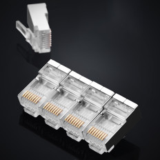 RJ45 tip plugin til 8P8C UTP CAT. 6 sølv - et sæt af 10 stk.