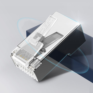 RJ45 Tips Plugin för 8P8C UTP Cat. 6 silver - en uppsättning av 10st.