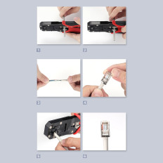 RJ45 Tips Plugin för 8P8C UTP Cat. 6 silver - en uppsättning av 10st.