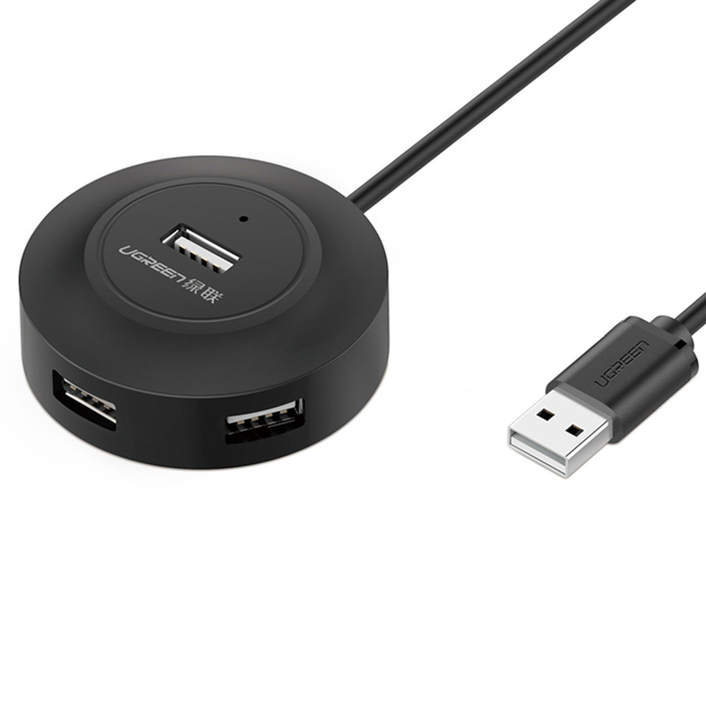 4In1 HUB USB 2.0 Adapter till 4X USB-A 480MB / s 1M Svart