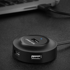 4In1 HUB USB 2.0 Adapter till 4X USB-A 480MB / s 1M Svart