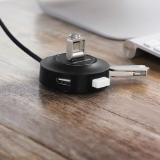 4In1 HUB USB 2.0 Adapter till 4X USB-A 480MB / s 1M Svart