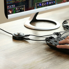 4In1 HUB USB 2.0-adapter naar 4x USB-A 480 MB / S 1M Zwart