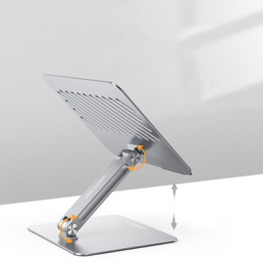 Ställ Folding Tablet Laptop Tablet för stående arbetsilver