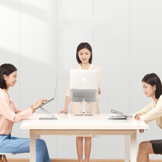 Tablette d'ordinateur portable de tablette pliante de stand pour le travail debout argent