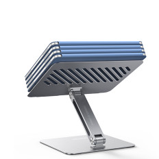 Ställ Folding Tablet Laptop Tablet för stående arbetsilver