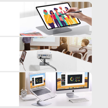 Stajati sklopivi tablet laptop tableta za stojeće srebro