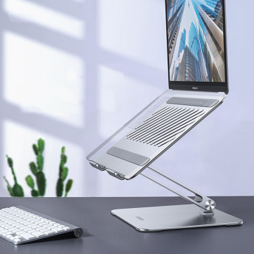 Ställ Folding Tablet Laptop Tablet för stående arbetsilver