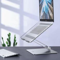 Ställ Folding Tablet Laptop Tablet för stående arbetsilver