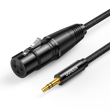Καλώδιο καλωδίου ήχου 3.5mm MINI Jack (αρσενικό) - XLR (θηλυκό) 1m μαύρο