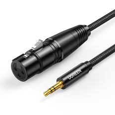 Ljudkabelkabel 3.5mm Mini Jack (Man) - XLR (Kvinna) 1m Svart