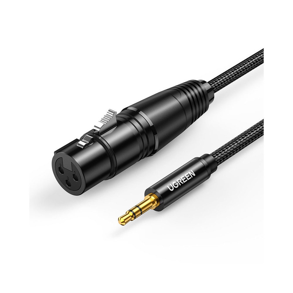 Ljudkabelkabel 3.5mm Mini Jack (Man) - XLR (Kvinna) 1m Svart