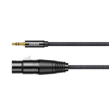 Lydkabelkabel 3.5mm Mini Jack (Mand) - XLR (Kvinde) 1m Sort