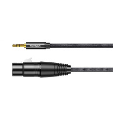 Kabel przewód audio 3.5mm mini jack (męski) - XLR (żeński) 1m czarny