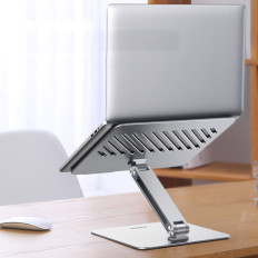 Ställ Folding Tablet Laptop Tablet för stående arbetsilver
