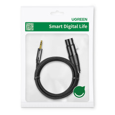 Ljudkabelkabel 3.5mm Mini Jack (Man) - XLR (Kvinna) 1m Svart