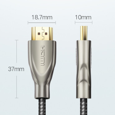 Patvarus kabelis HDMI 2.0 4K 60Hz kabelis 1m pilka