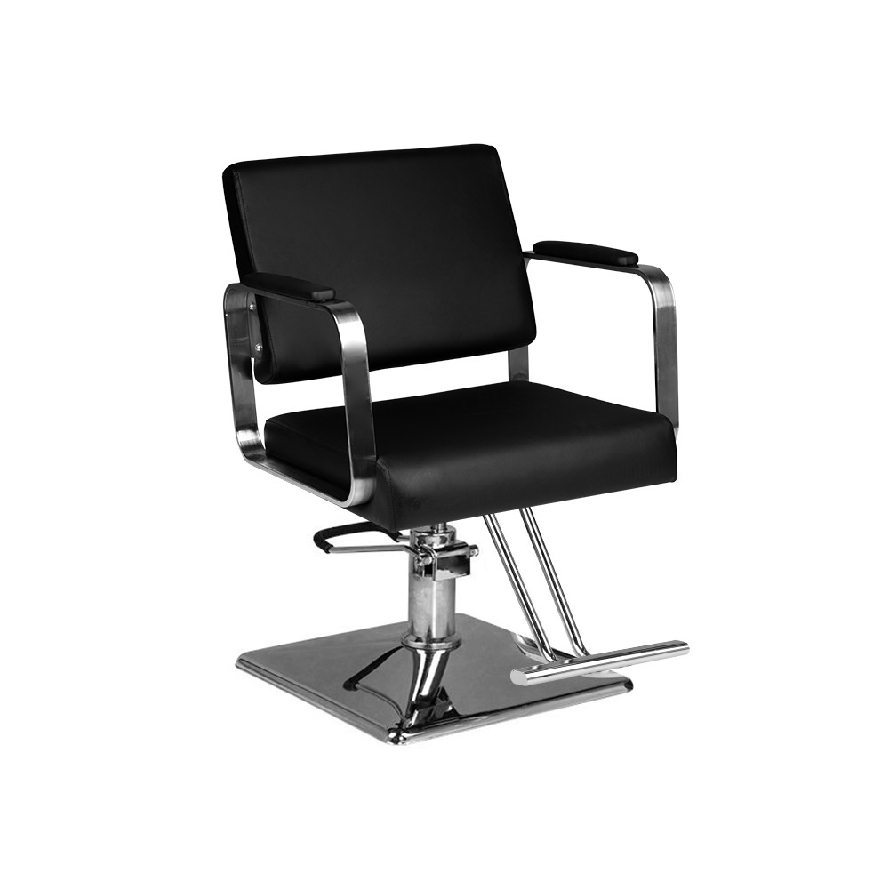Hair System HS202 barberstol sort — forfra