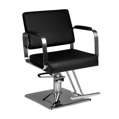 Silla de barbero Hair System HS202 negra — vista frontal